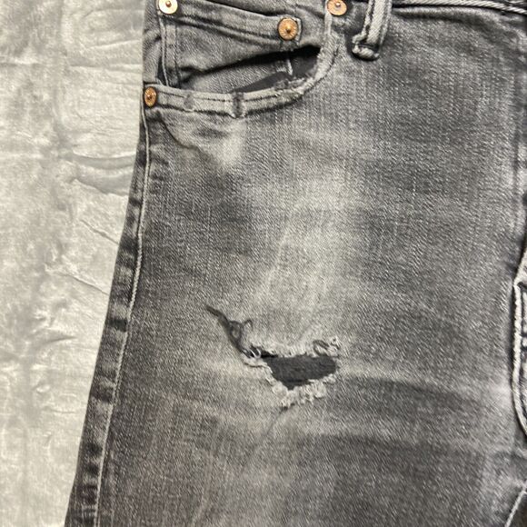 American Eagle Airflex Distressed Slim Straight Jeans Mens 30x34 Gray Denim - Picture 8 of 13